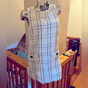 FOREVER 21 NWT white/black tweed shift dress (S)